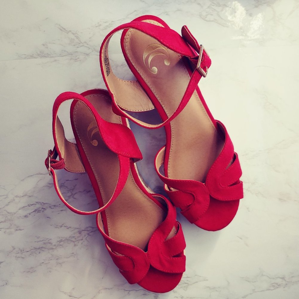 Red Wedge Heels